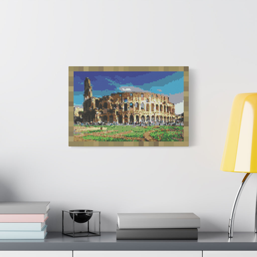 Colosseum Pixel-Style Matte Canvas Print