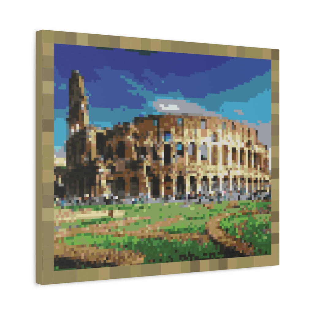 Colosseum Pixel-Style Matte Canvas Print
