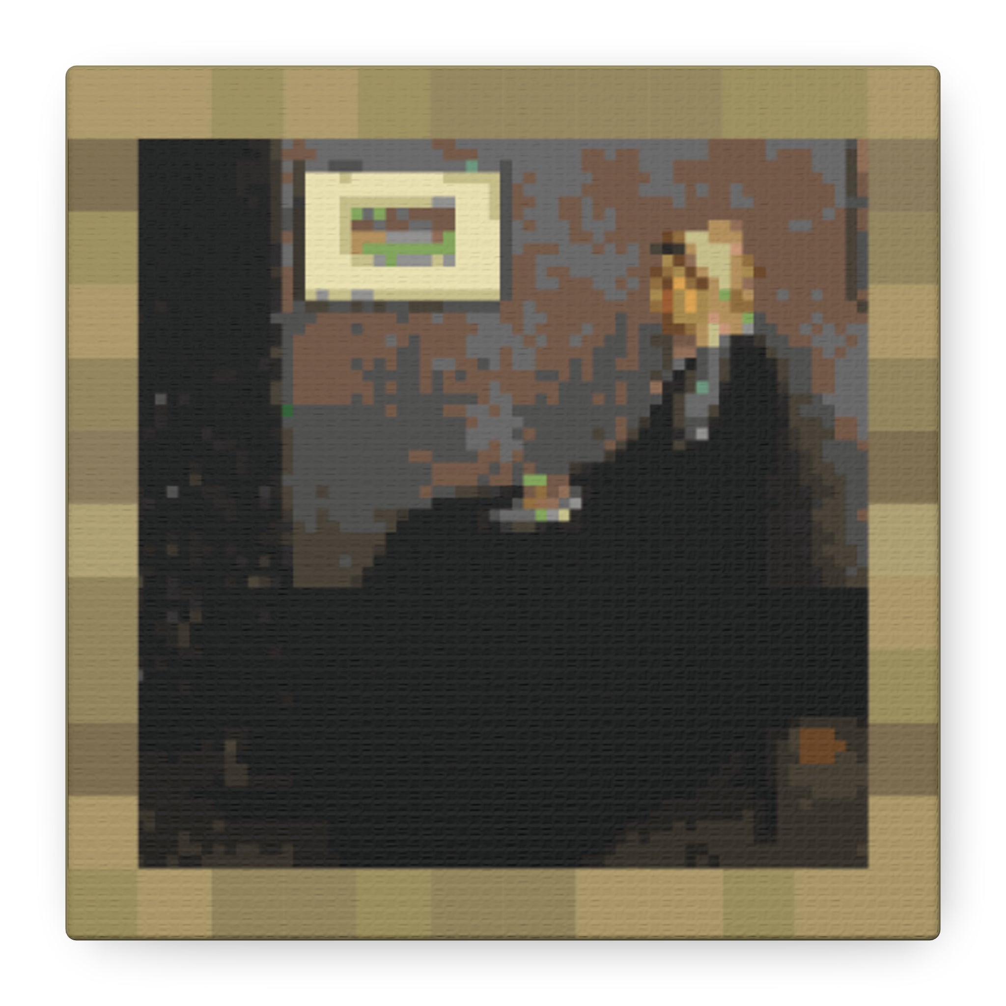 Whistler's Mother Pixel-Style Matte Canvas Print