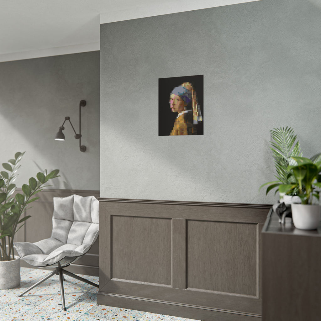 Girl with a Pearl Earring Pixel-Style Rolled Art Print