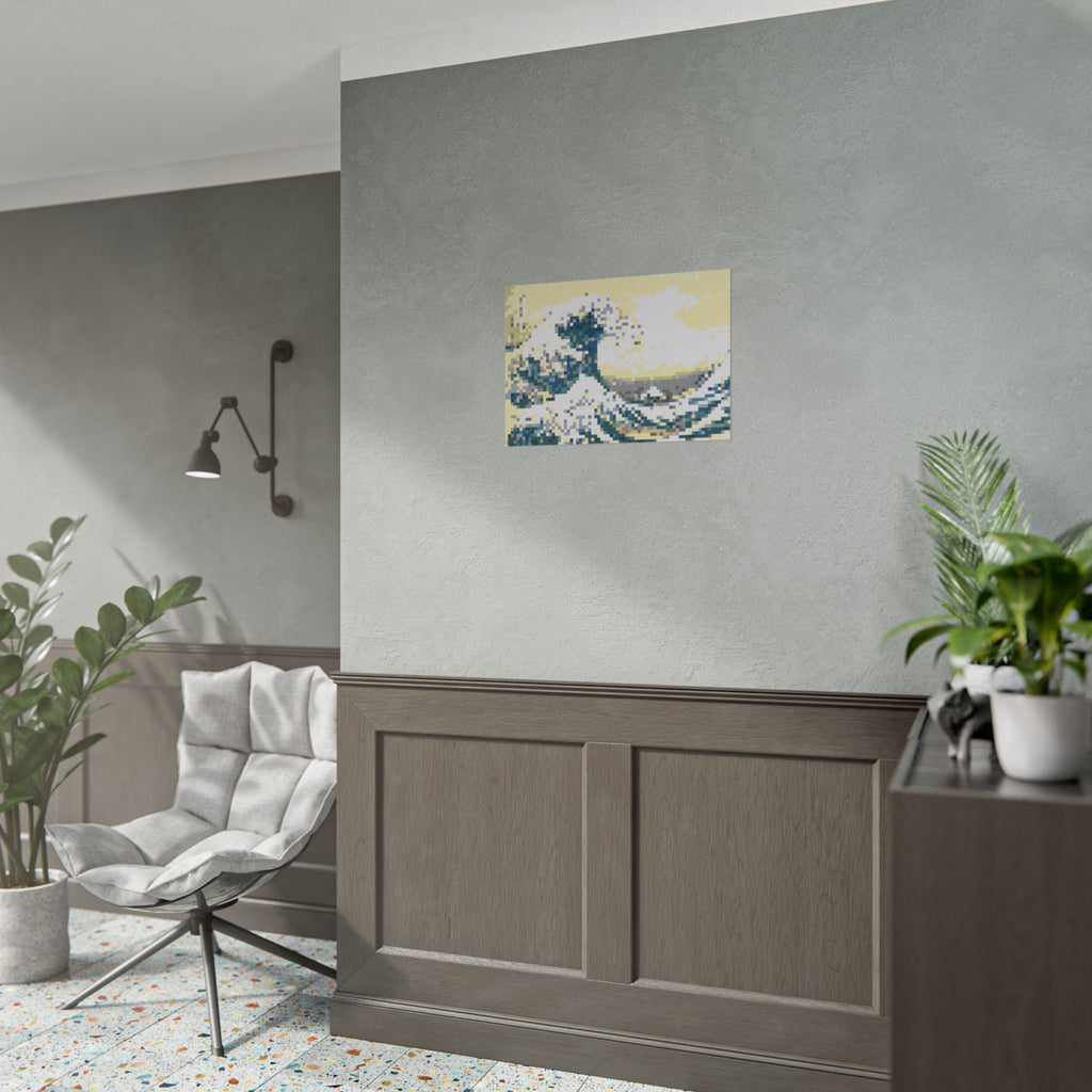 The Great Wave Pixel-Style Rolled Art Print