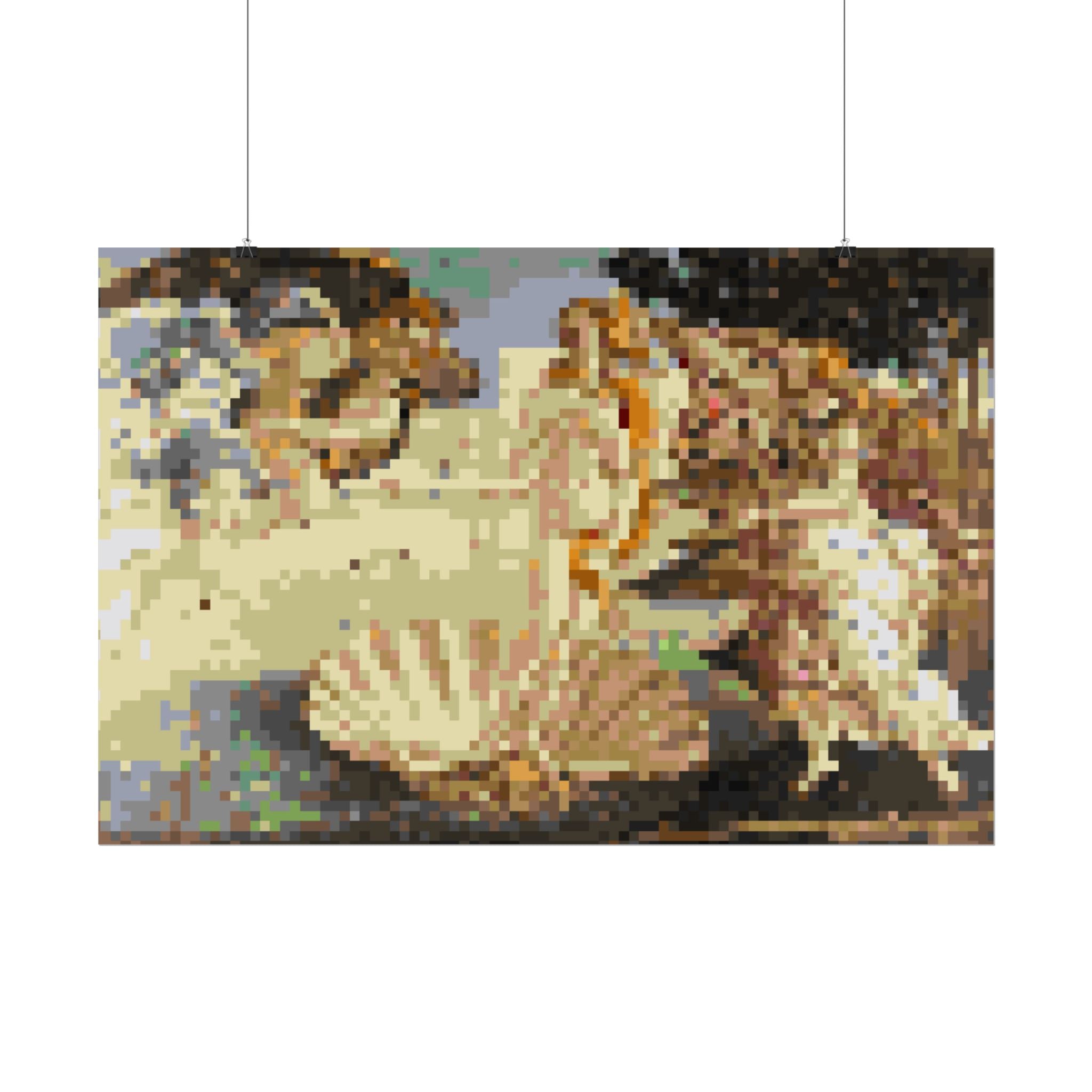 The Birth of Venus Pixel-Style Rolled Art Print
