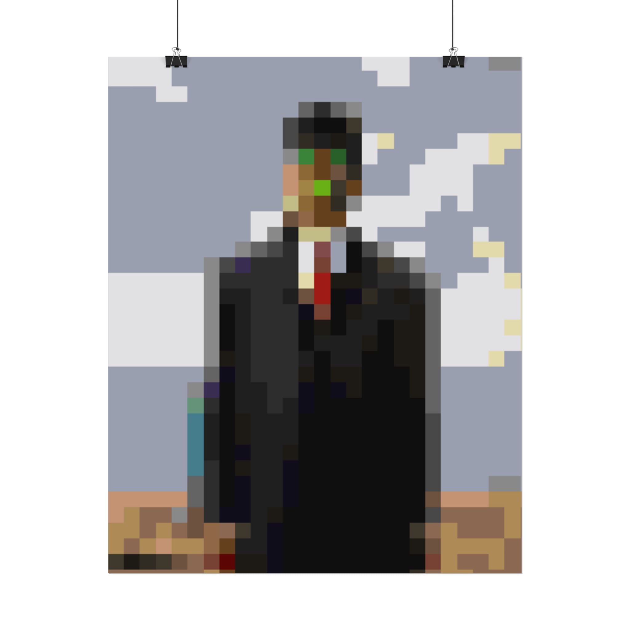The Son of Man Pixel-Style Rolled Art Print