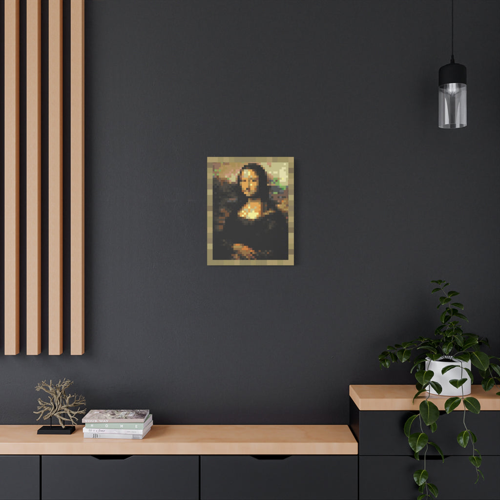 Mona Lisa Pixel-Style Matte Canvas Print