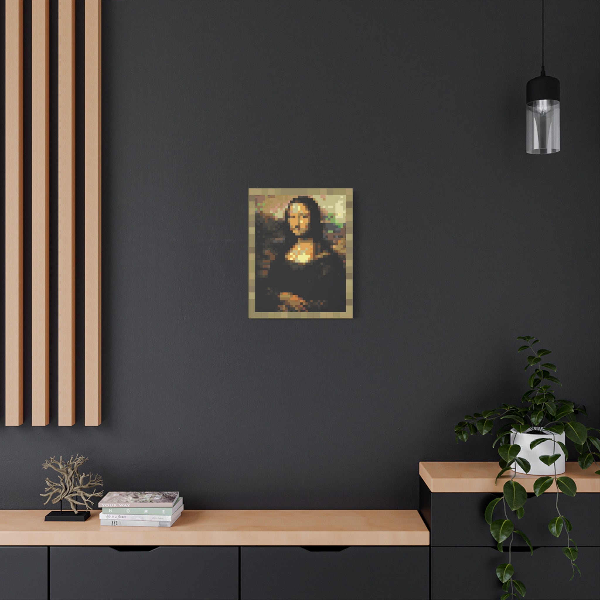 Mona Lisa Pixel-Style Matte Canvas Print