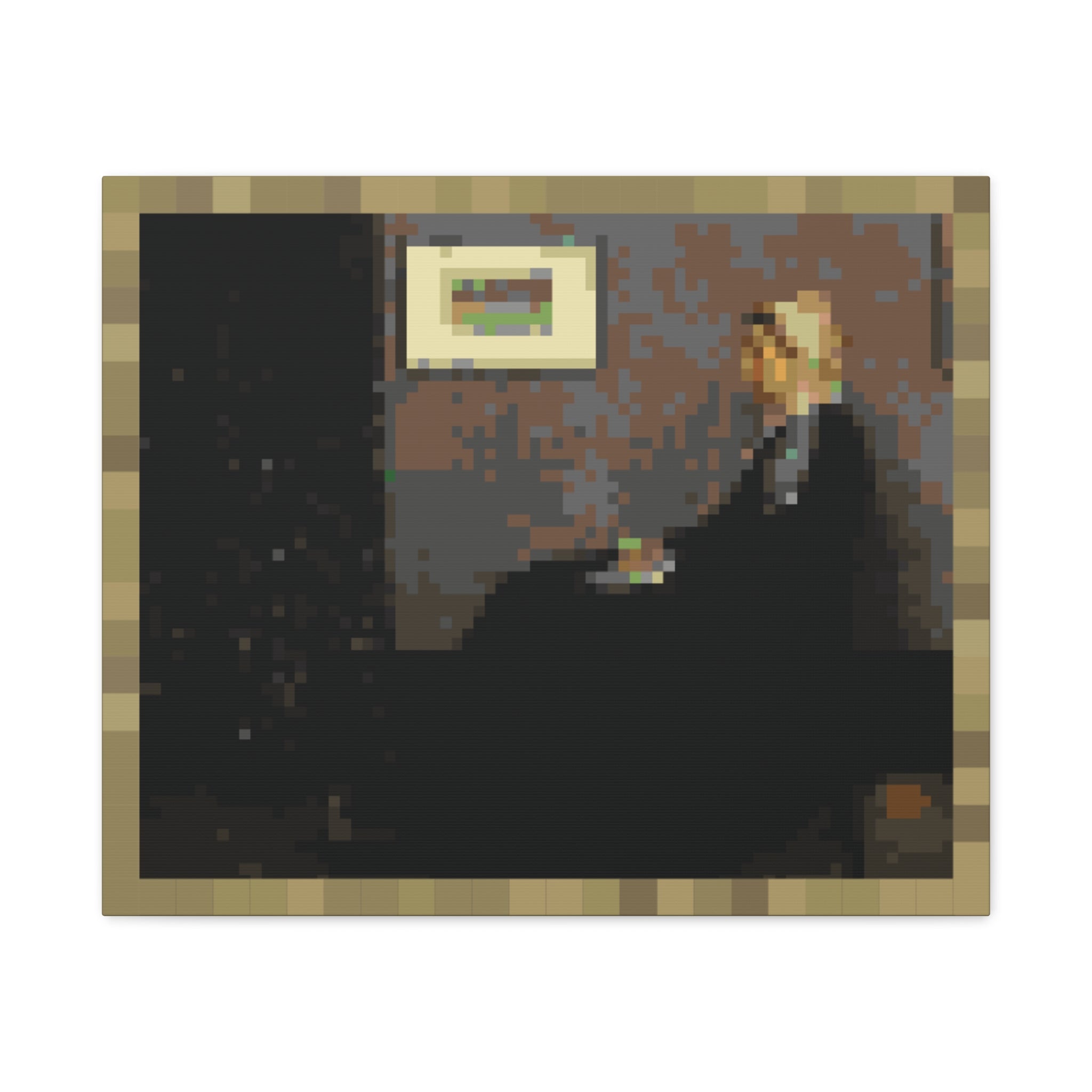 Whistler's Mother Pixel-Style Matte Canvas Print