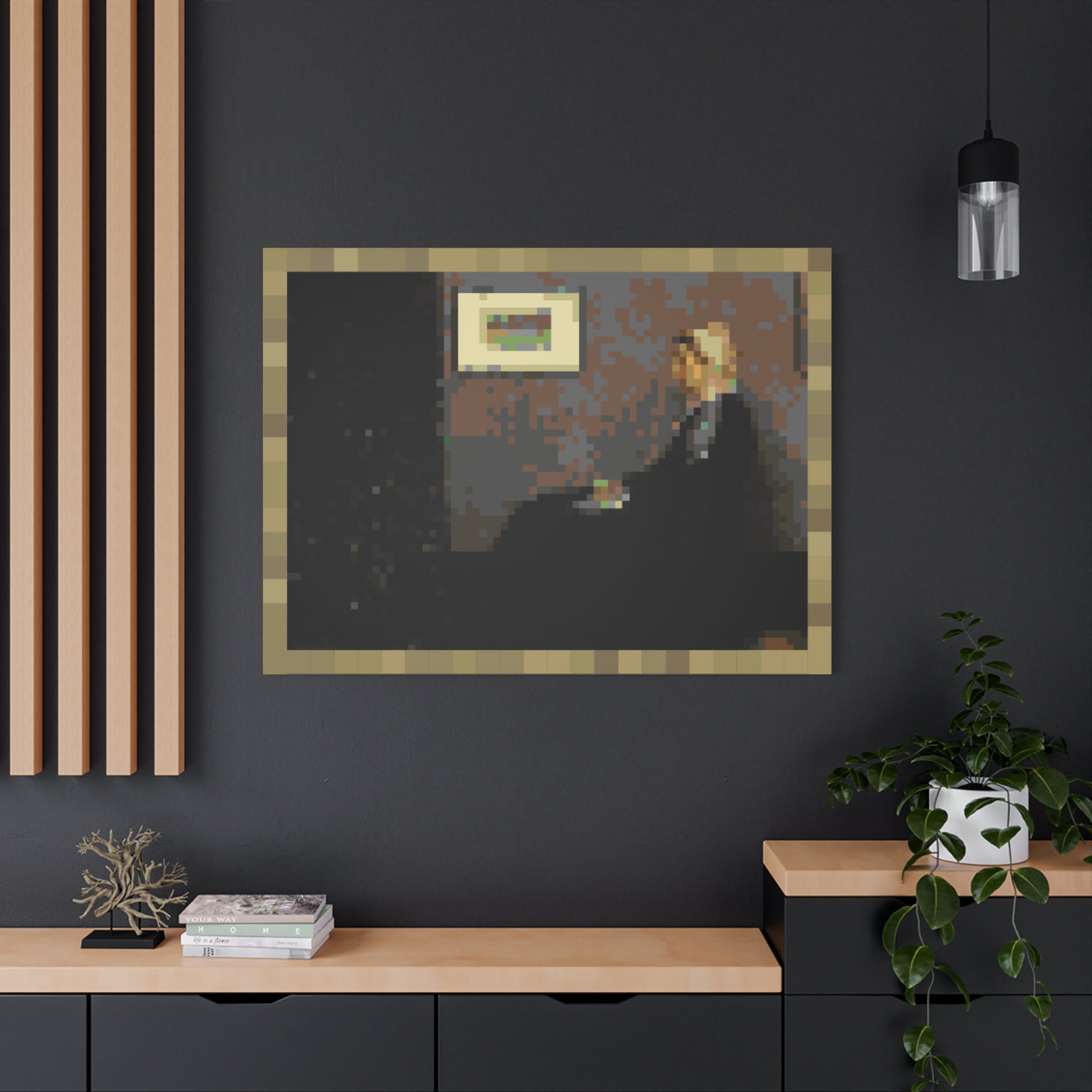Whistler's Mother Pixel-Style Matte Canvas Print