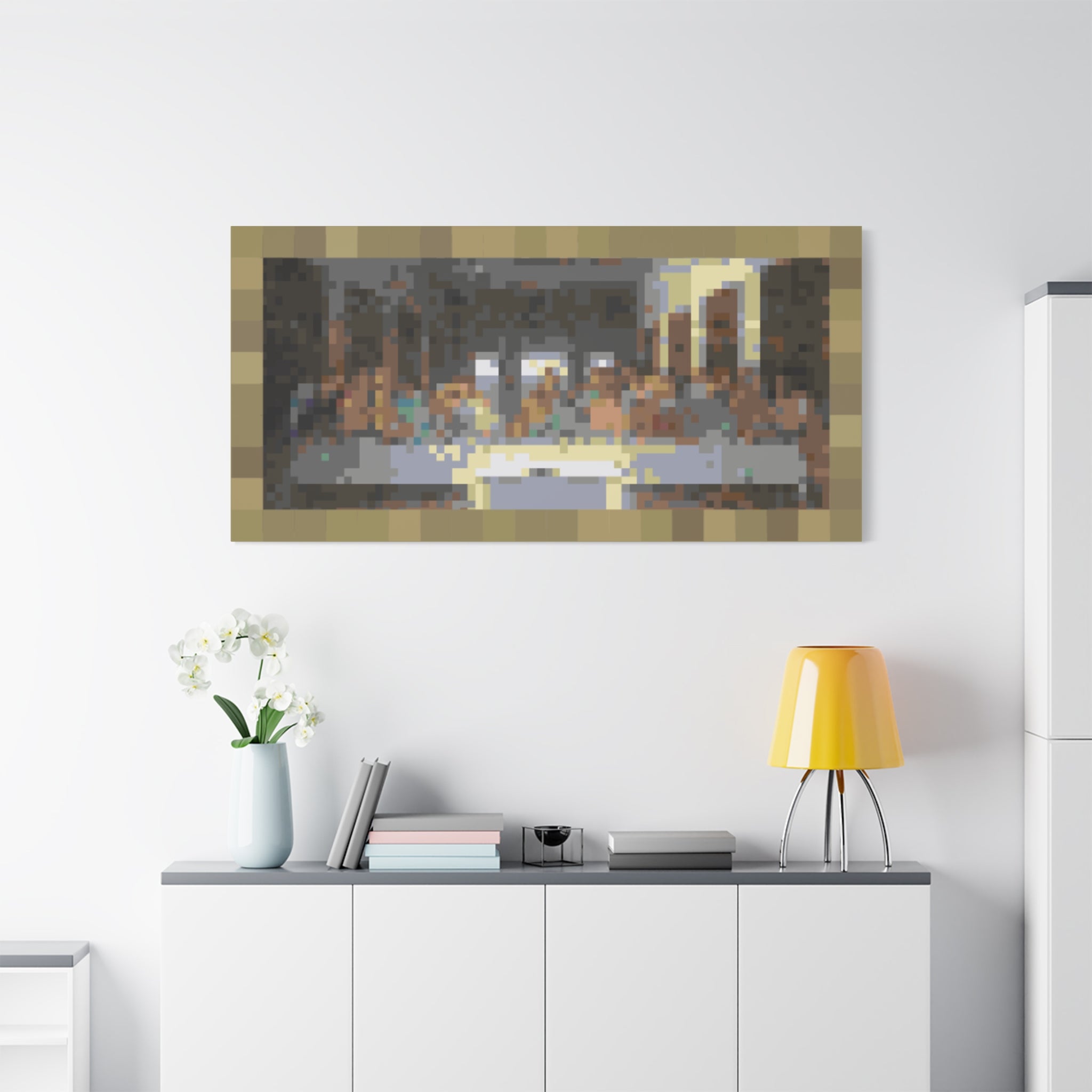 Last Supper Pixel-Style Matte Canvas Print