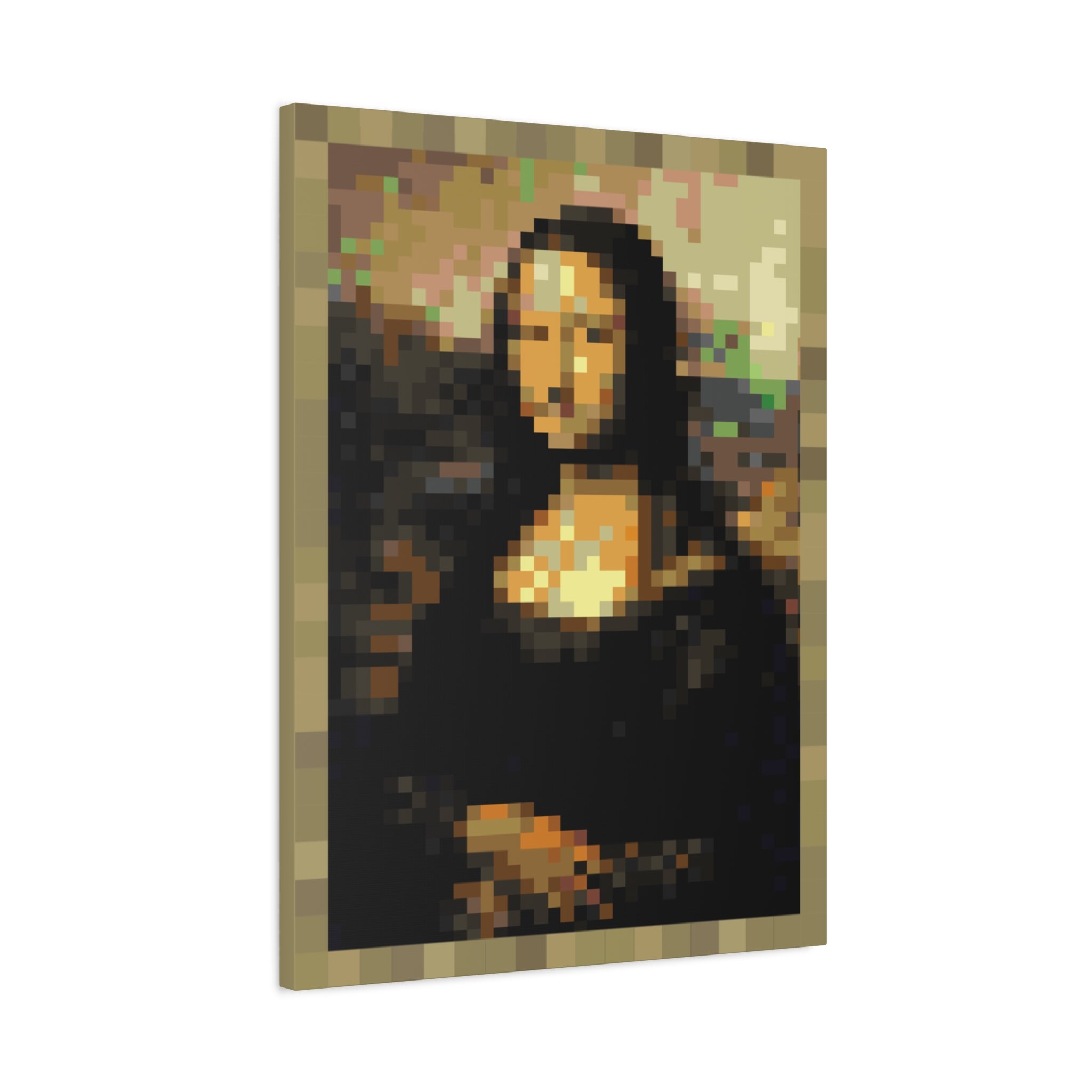 Mona Lisa Pixel-Style Matte Canvas Print