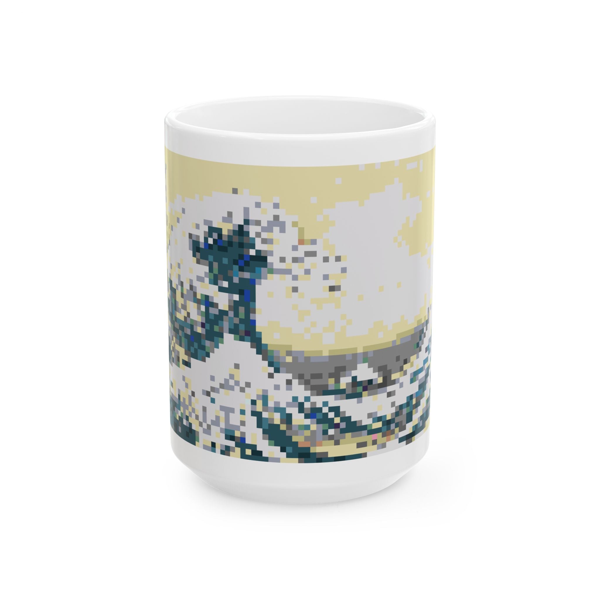 The Great Wave Pixel-Style Ceramic Mug (11oz/15oz)