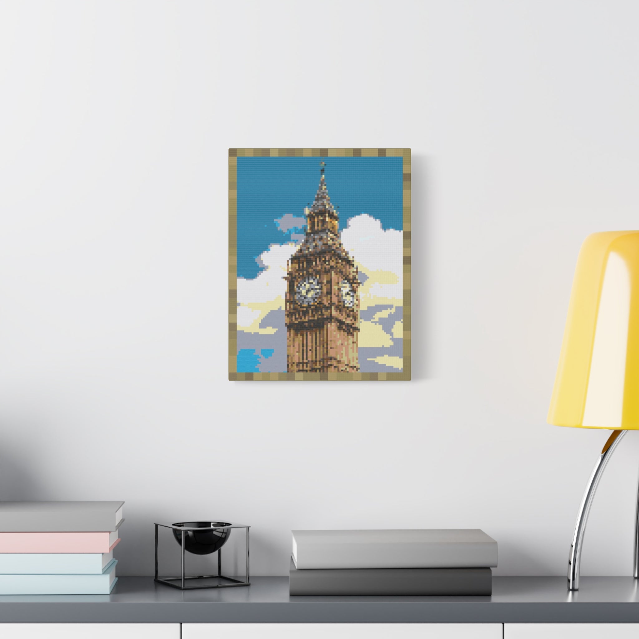 Big Ben Pixel-Style Matte Canvas Print