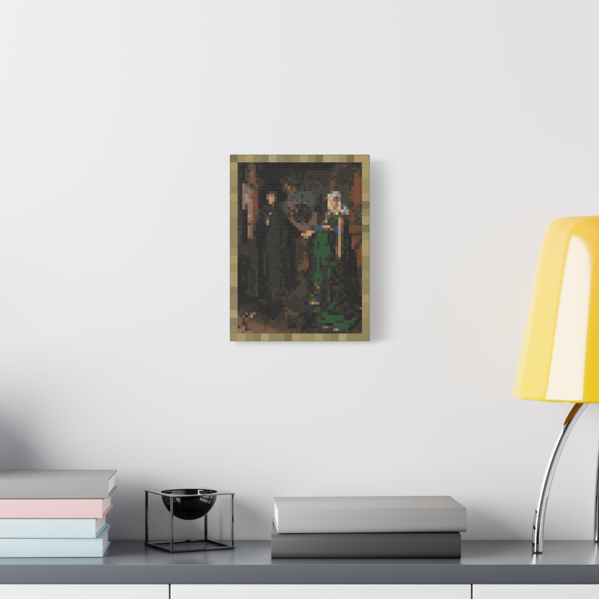 The Arnolfini Portrait Pixel-Style Matte Canvas Print