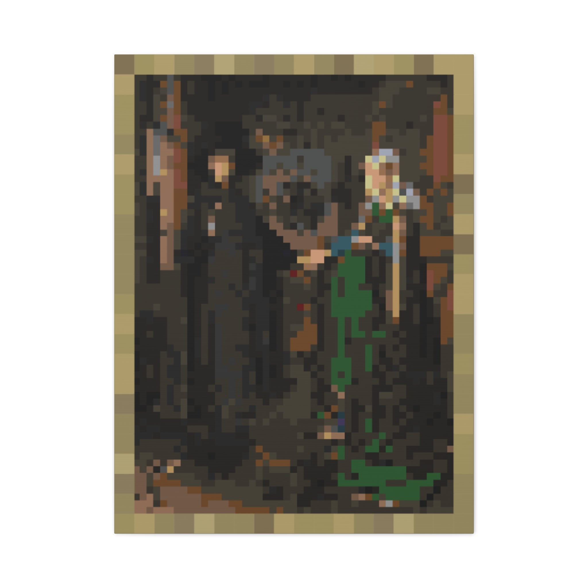 The Arnolfini Portrait Pixel-Style Matte Canvas Print
