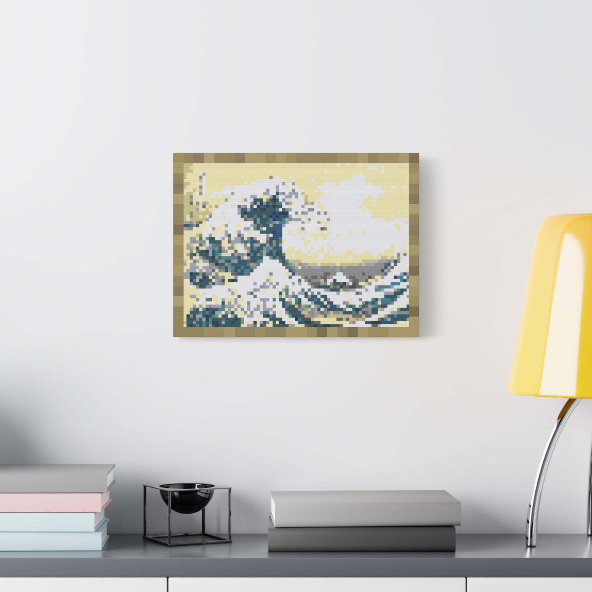 The Great Wave Pixel-Style Matte Canvas Print