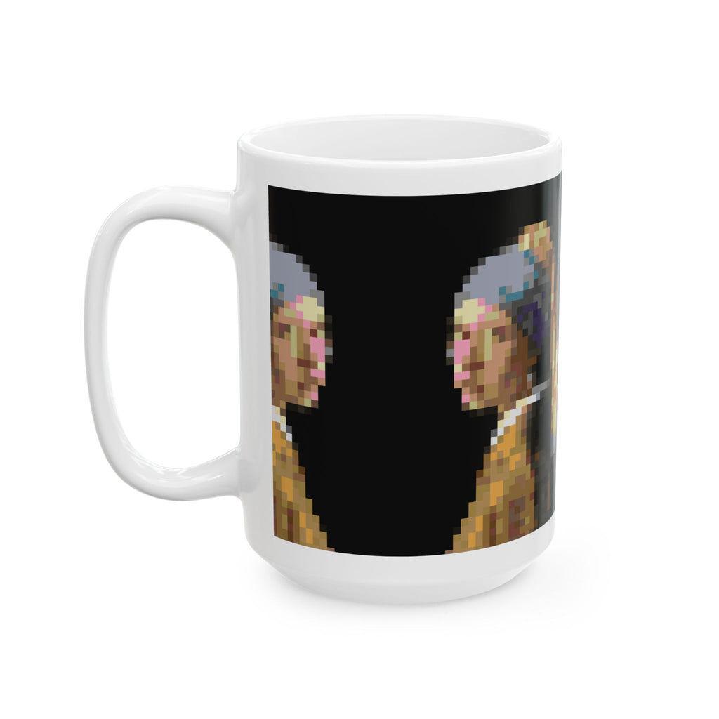 Girl with a Pearl Earring Pixel-Style Ceramic Mug (11oz/15oz)