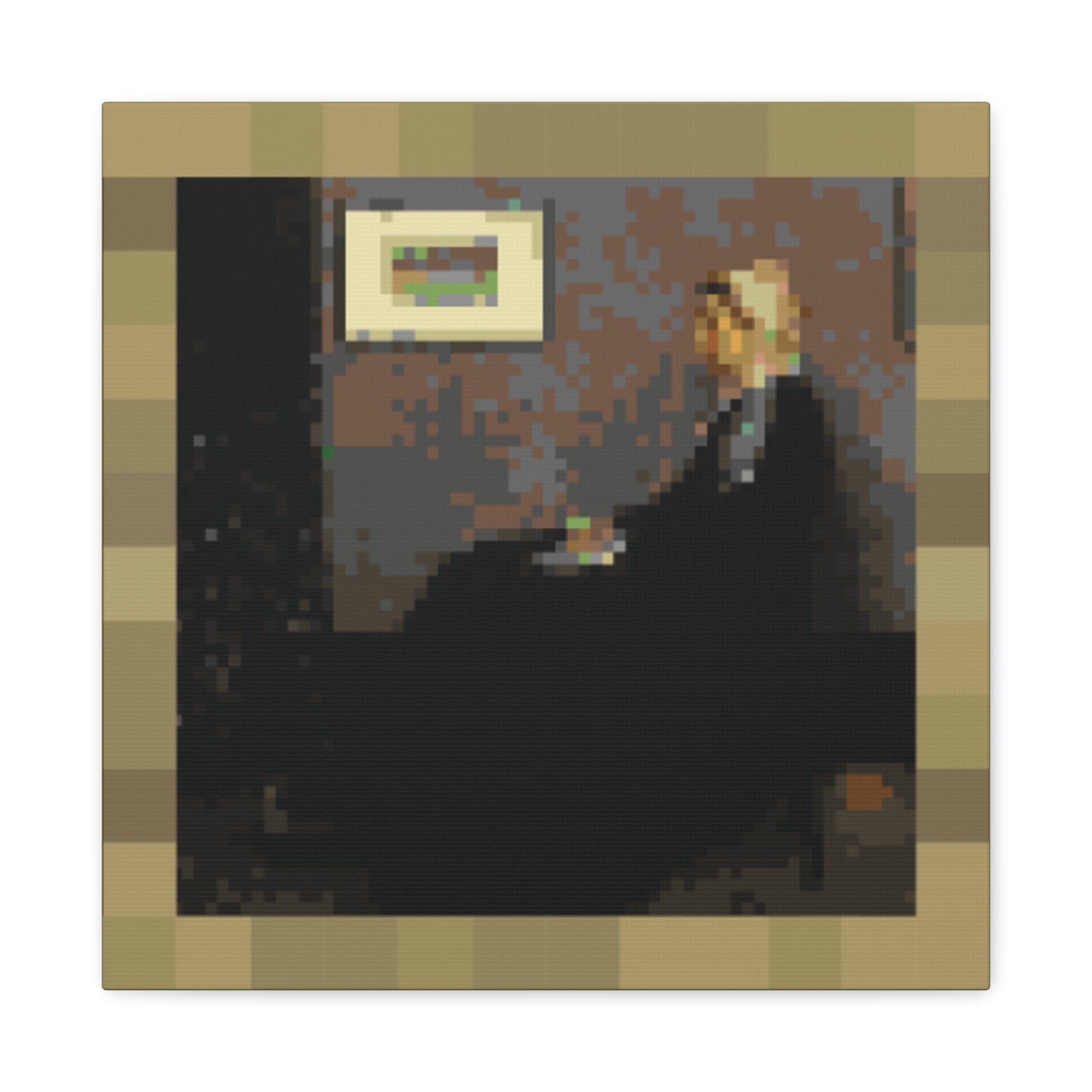Whistler's Mother Pixel-Style Matte Canvas Print