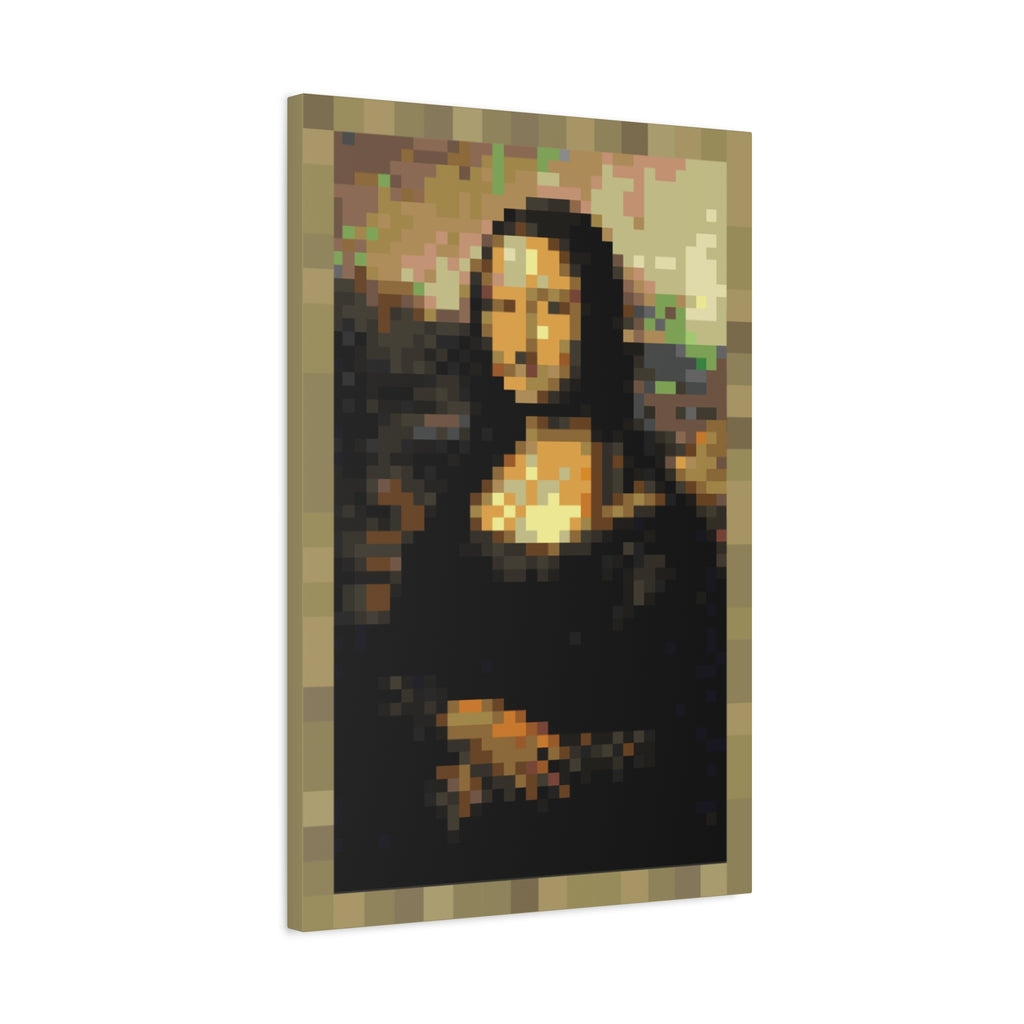 Mona Lisa Pixel-Style Matte Canvas Print