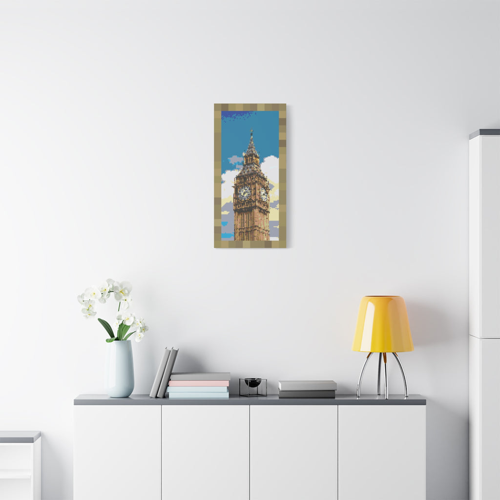 Big Ben Pixel-Style Matte Canvas Print