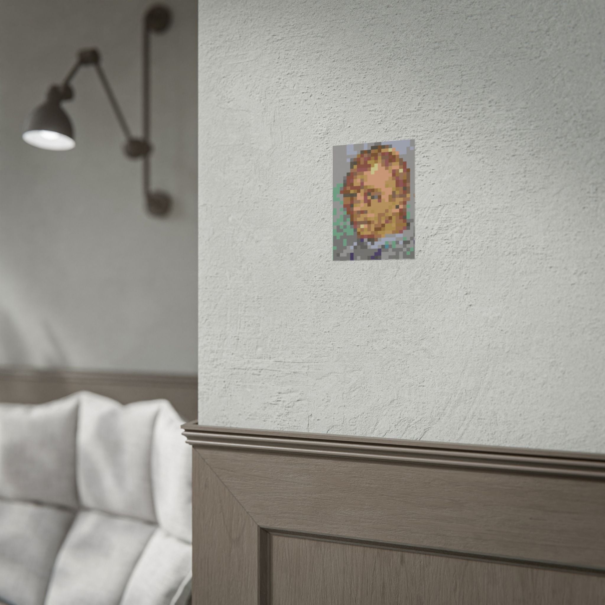 L'artiste Sans Barbe Pixel-Style Rolled Art Print