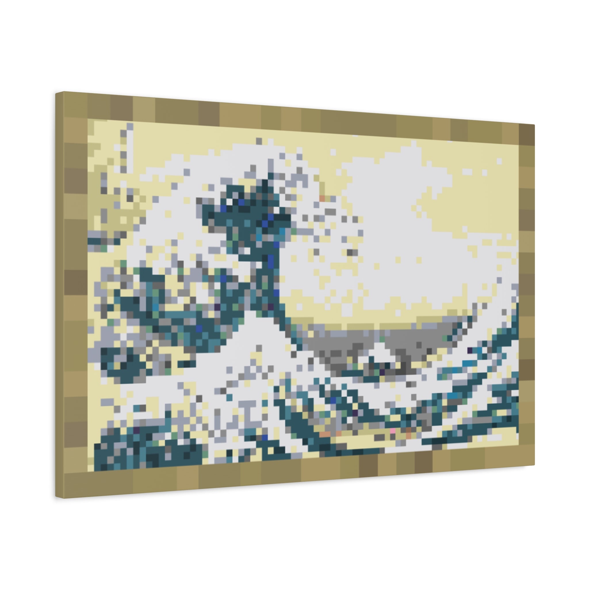 The Great Wave Pixel-Style Matte Canvas Print
