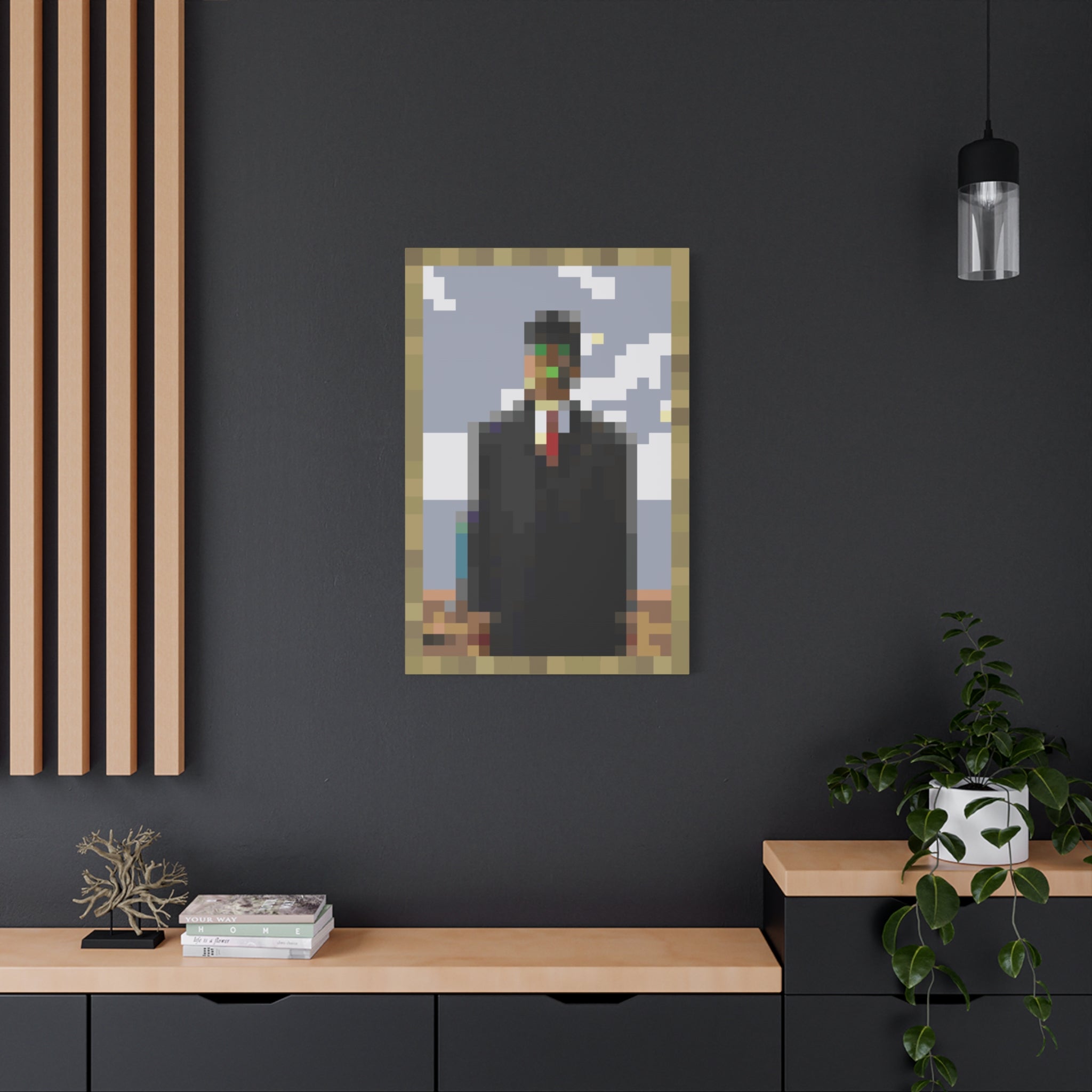 The Son of Man Pixel-Style Matte Canvas Print