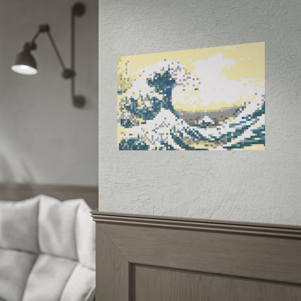 The Great Wave Pixel-Style Rolled Art Print