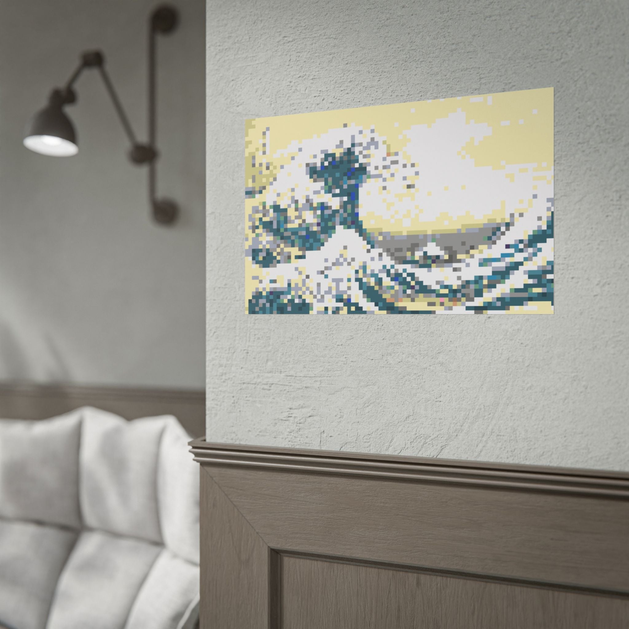 The Great Wave Pixel-Style Rolled Art Print