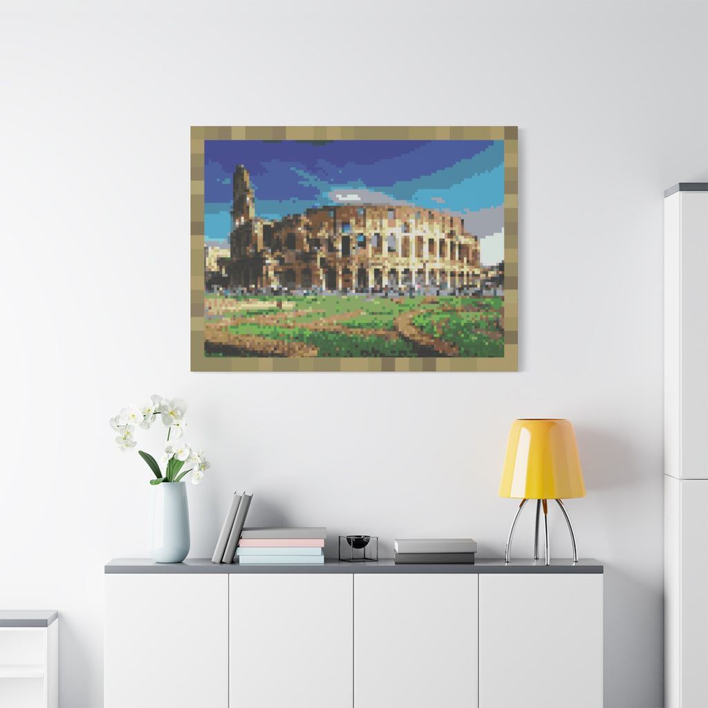 Colosseum Pixel-Style Matte Canvas Print