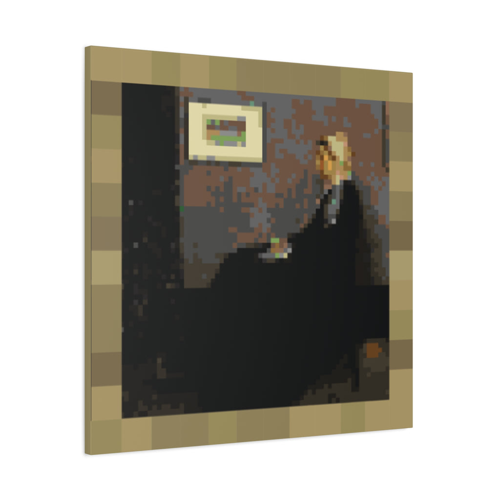 Whistler's Mother Pixel-Style Matte Canvas Print