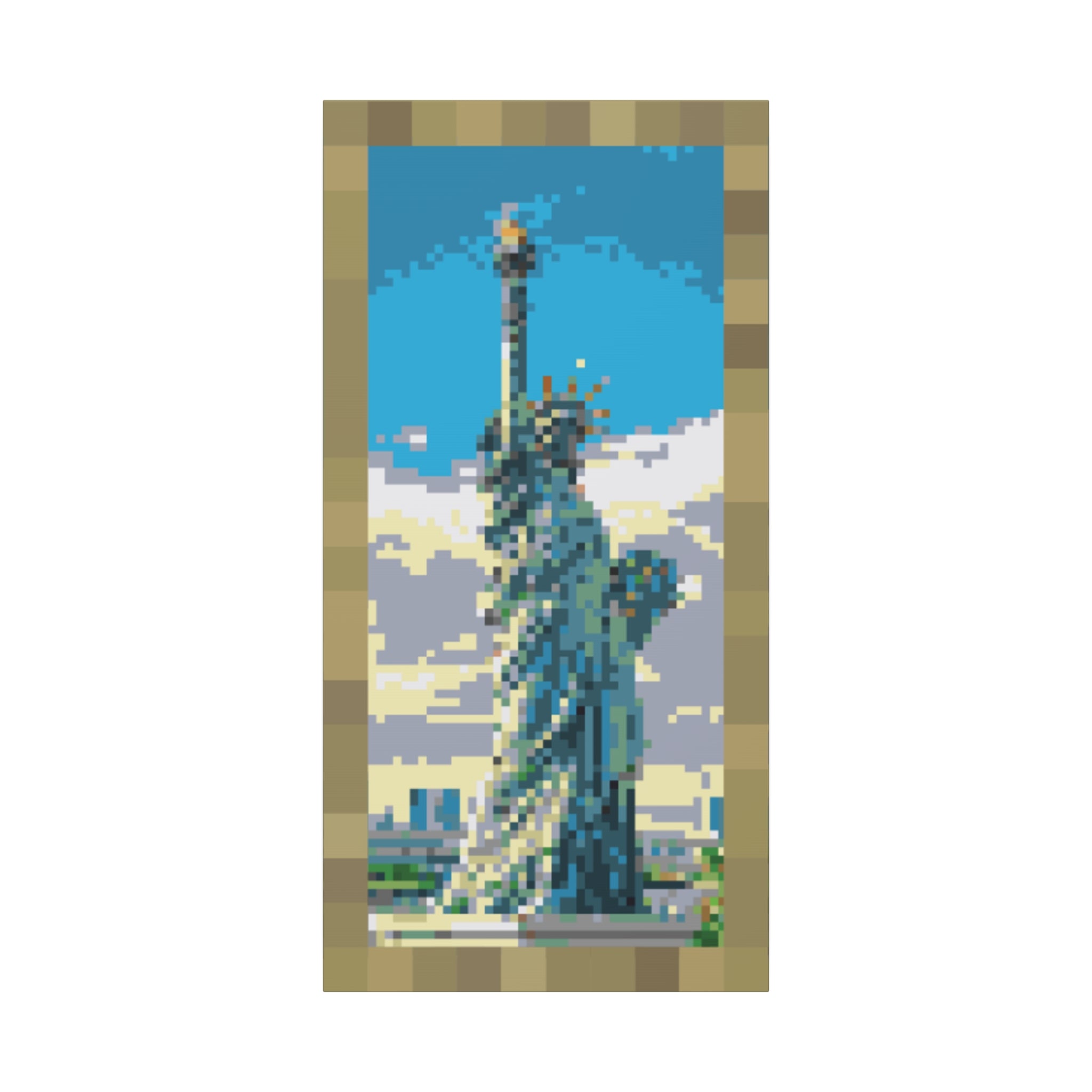 Statue of Liberty Pixel-Style Matte Canvas Print