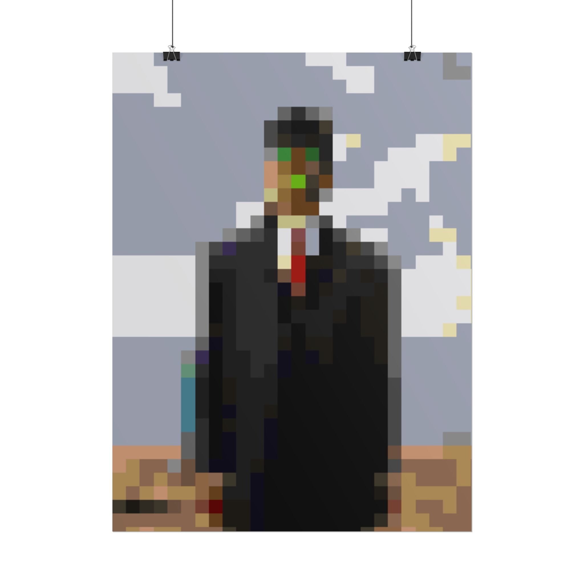 The Son of Man Pixel-Style Rolled Art Print