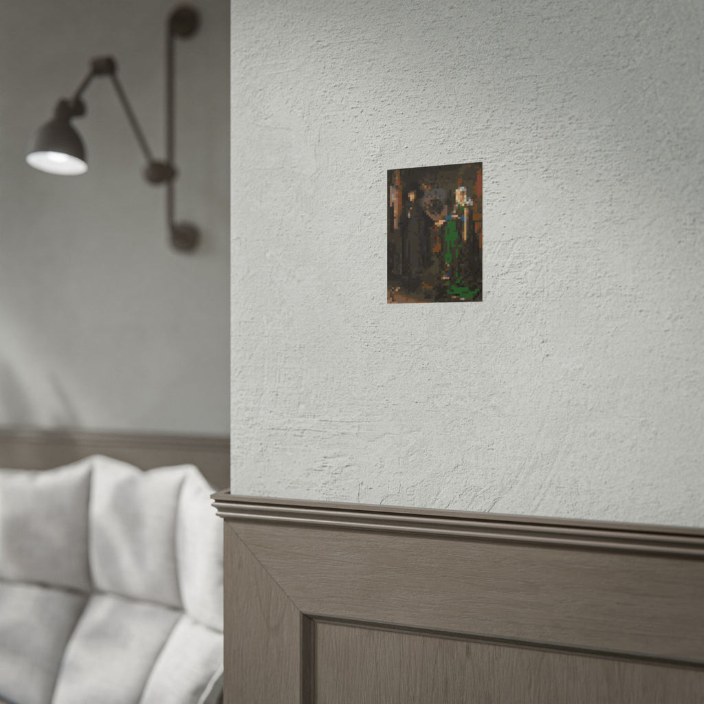 The Arnolfini Portrait Pixel-Style Rolled Art Print