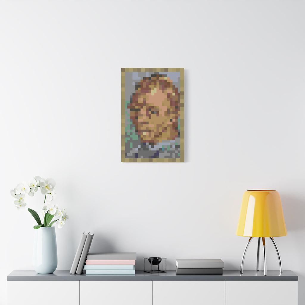 L'artiste Sans Barbe Pixel-Style Matte Canvas Print