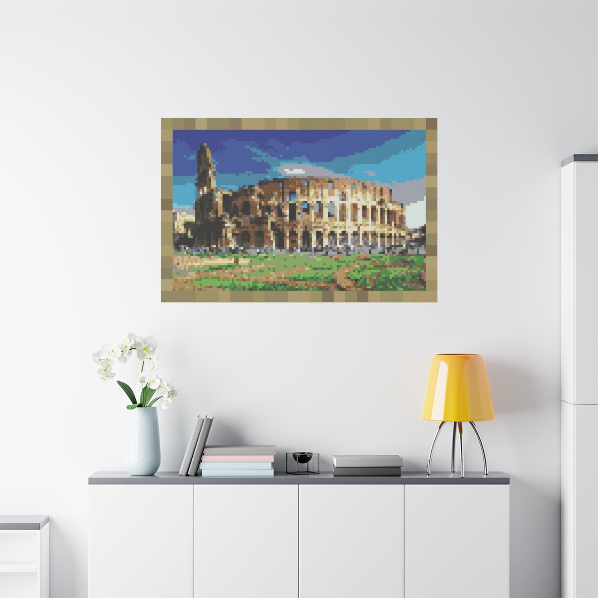 Colosseum Pixel-Style Matte Canvas Print