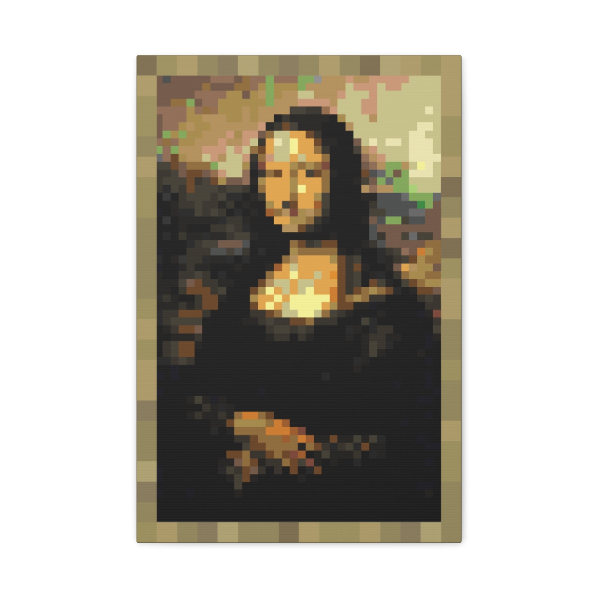 Mona Lisa Pixel-Style Matte Canvas Print