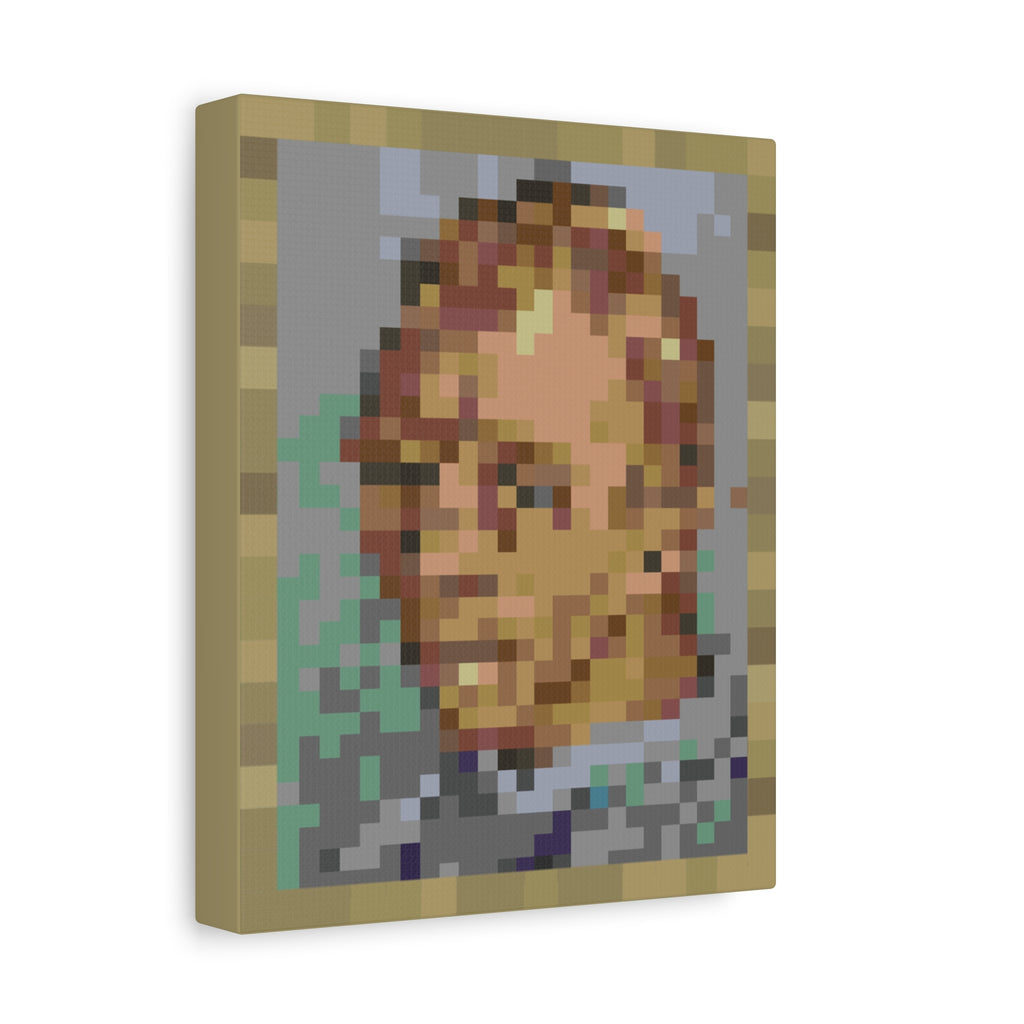 L'artiste Sans Barbe Pixel-Style Matte Canvas Print