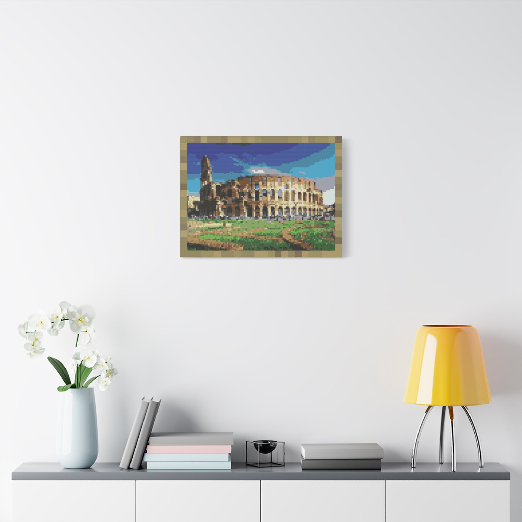 Colosseum Pixel-Style Matte Canvas Print