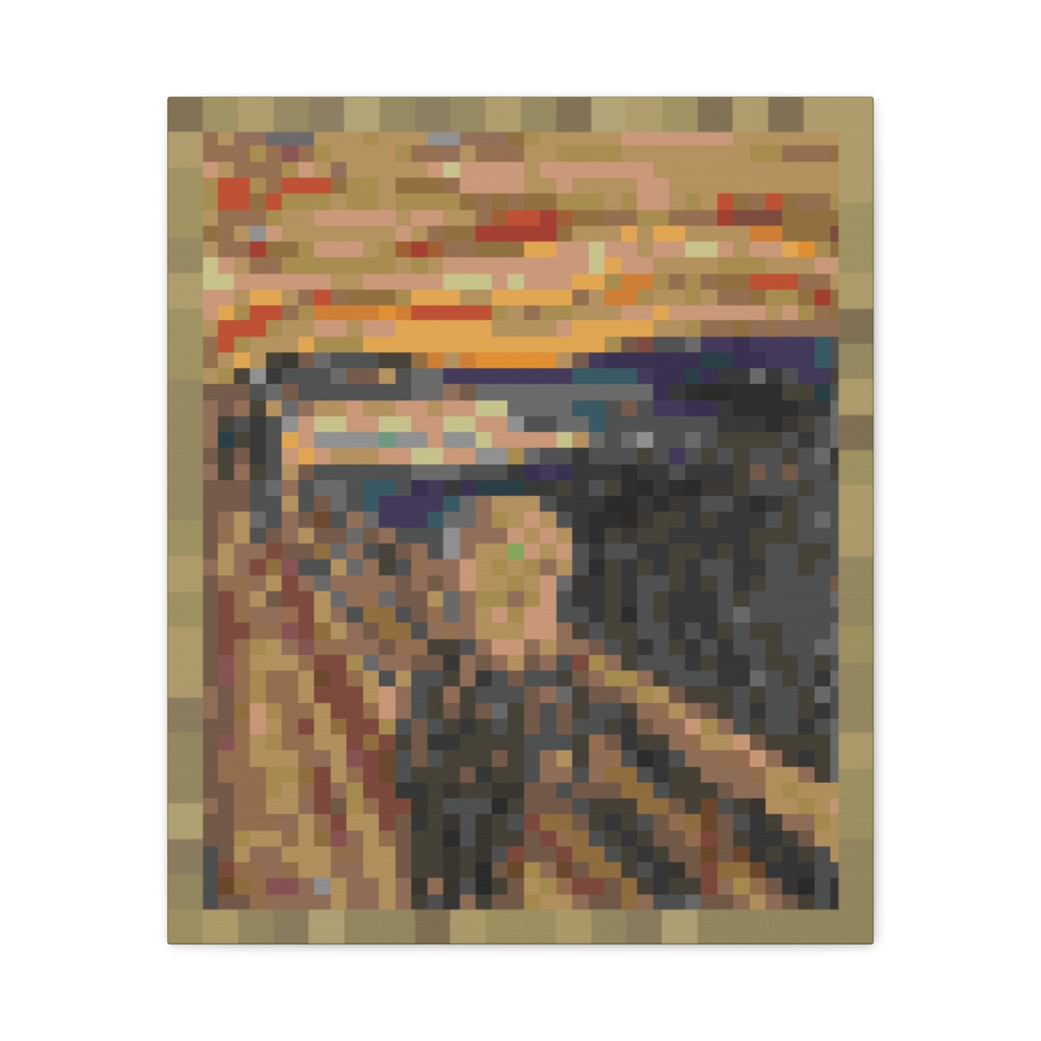 The Scream Pixel-Style Matte Canvas Print