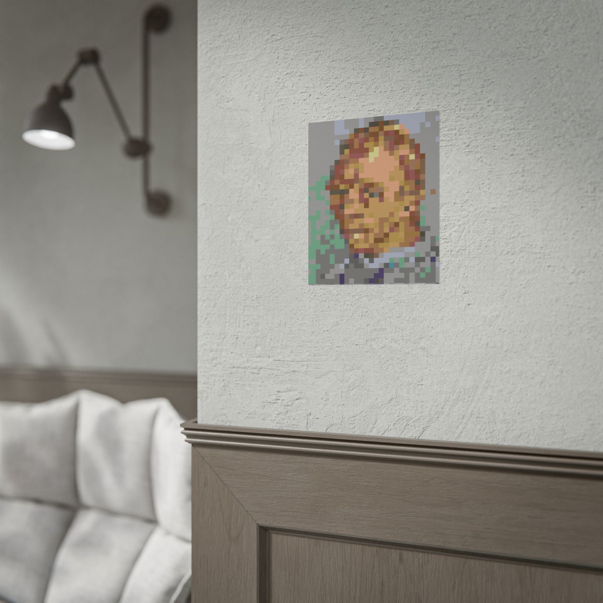 L'artiste Sans Barbe Pixel-Style Rolled Art Print