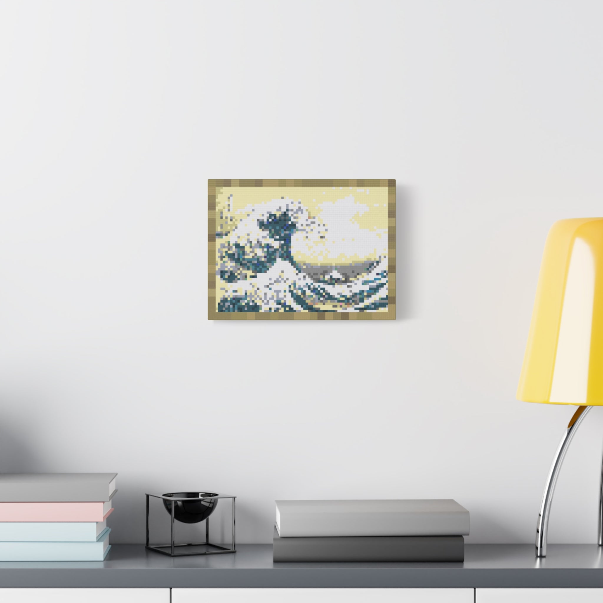 The Great Wave Pixel-Style Matte Canvas Print
