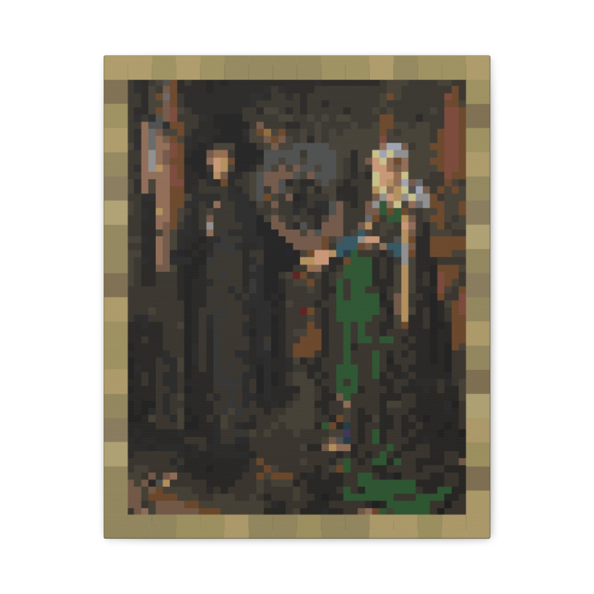 The Arnolfini Portrait Pixel-Style Matte Canvas Print