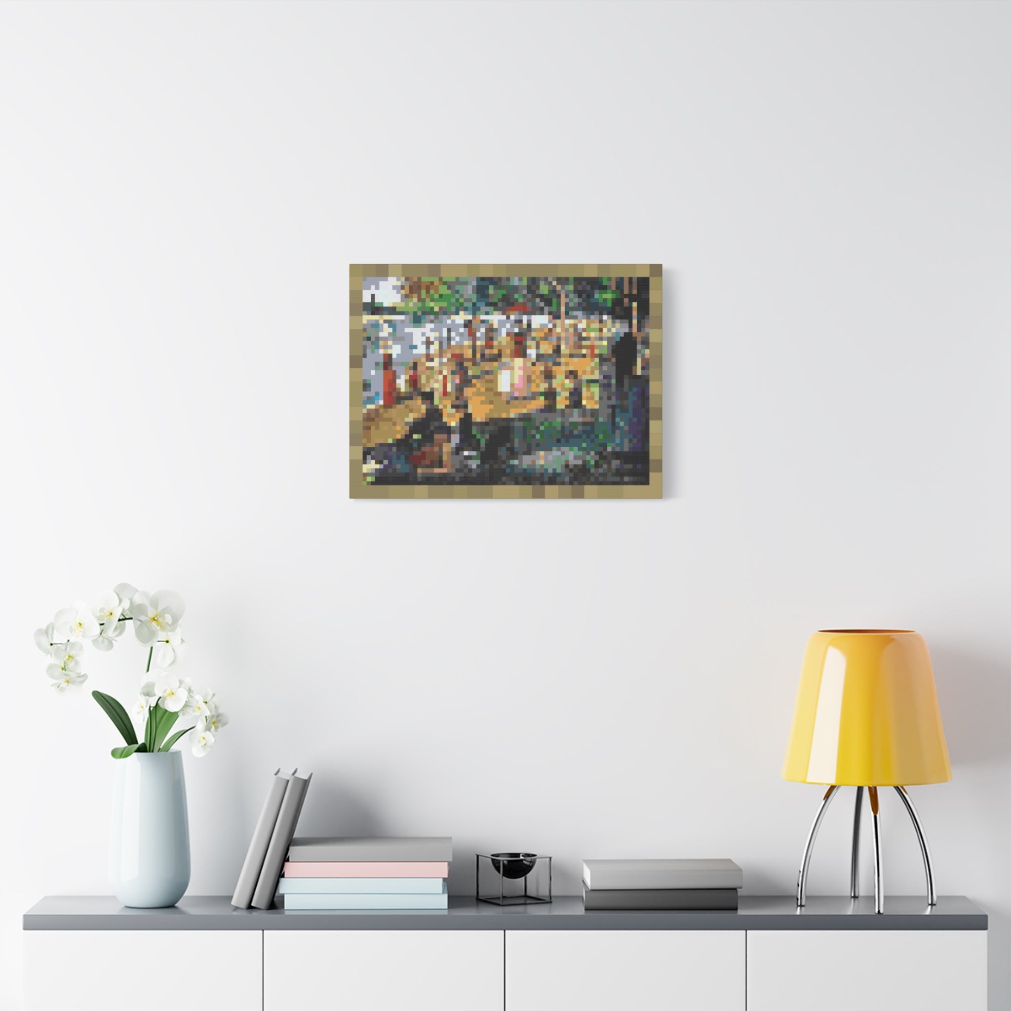 Sunday Afternoon on the Island Pixel-Style Matte Canvas Print