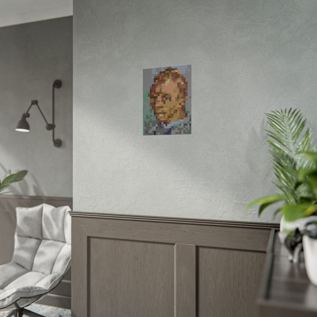 L'artiste Sans Barbe Pixel-Style Rolled Art Print