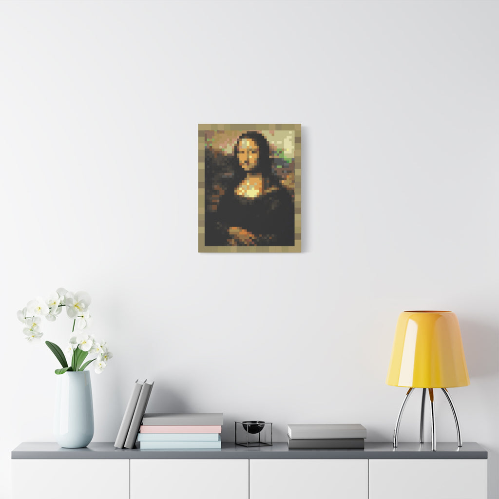 Mona Lisa Pixel-Style Matte Canvas Print