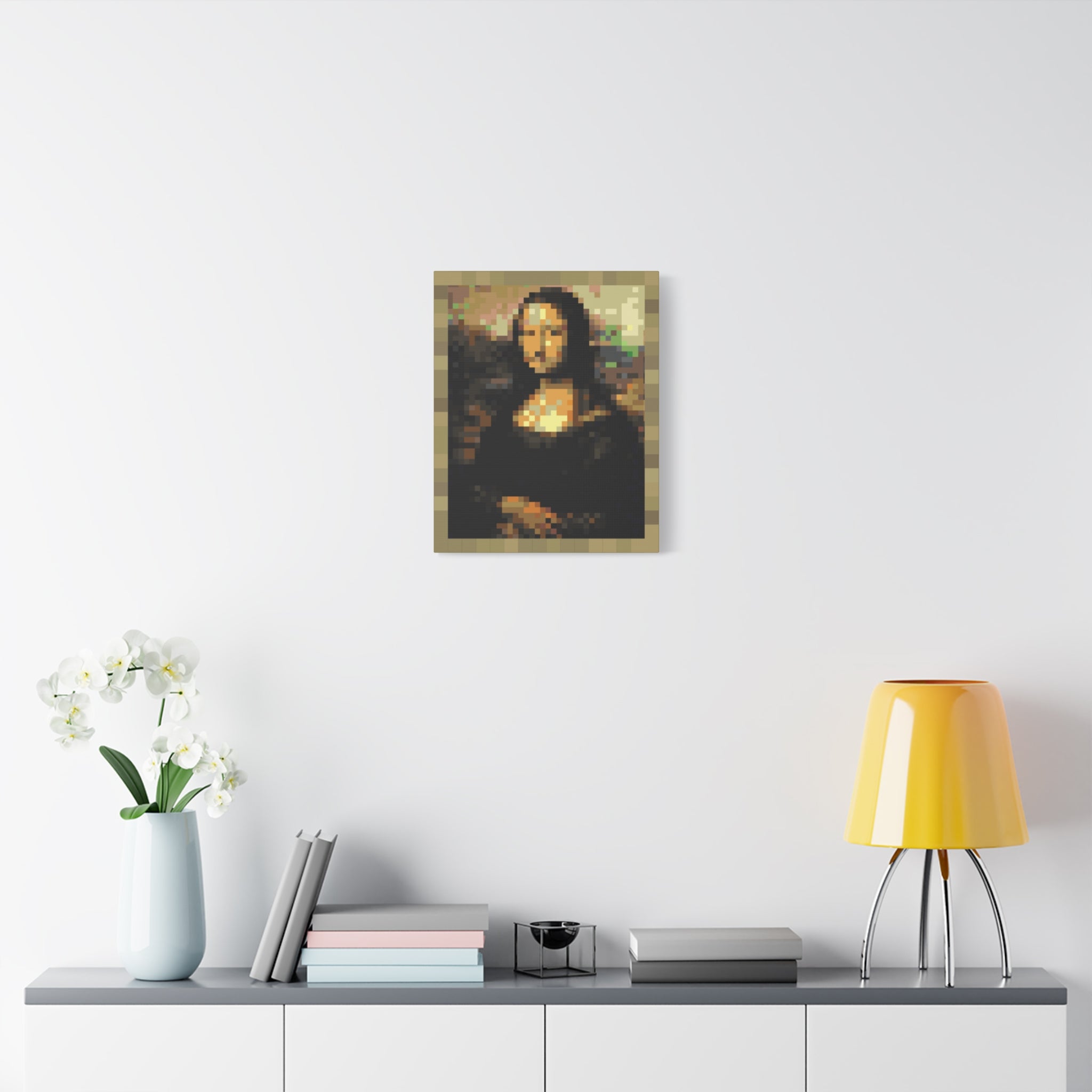 Mona Lisa Pixel-Style Matte Canvas Print