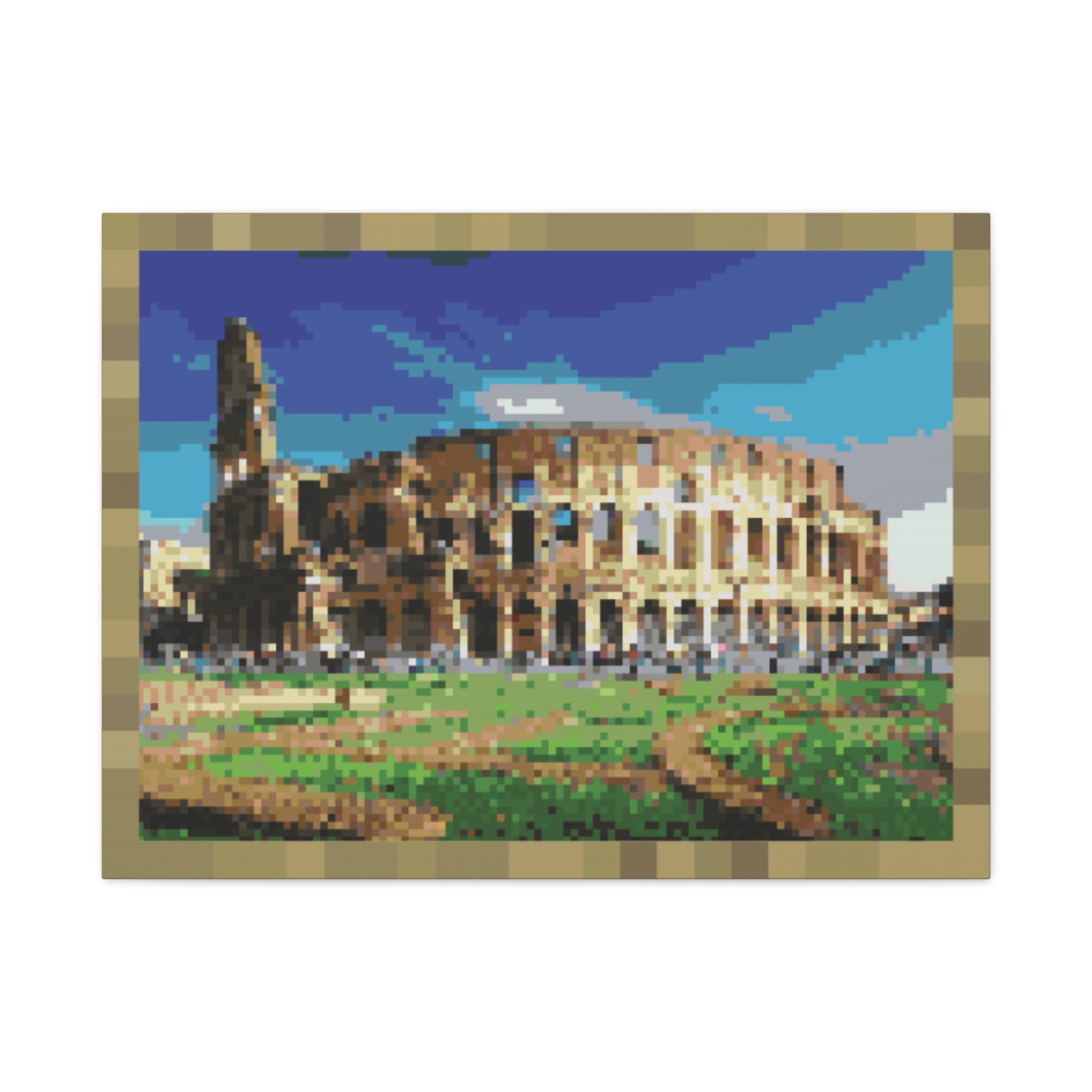 Colosseum Pixel-Style Matte Canvas Print