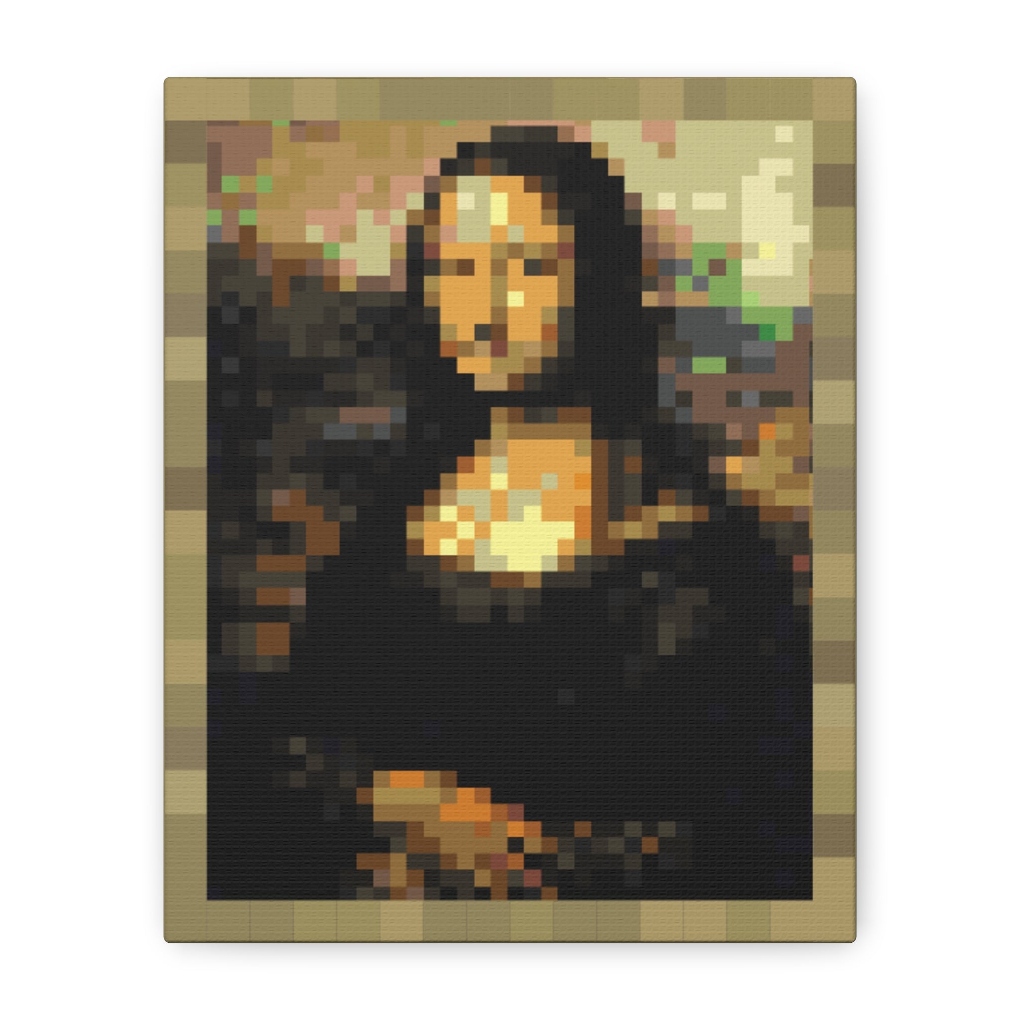 Mona Lisa Pixel-Style Matte Canvas Print