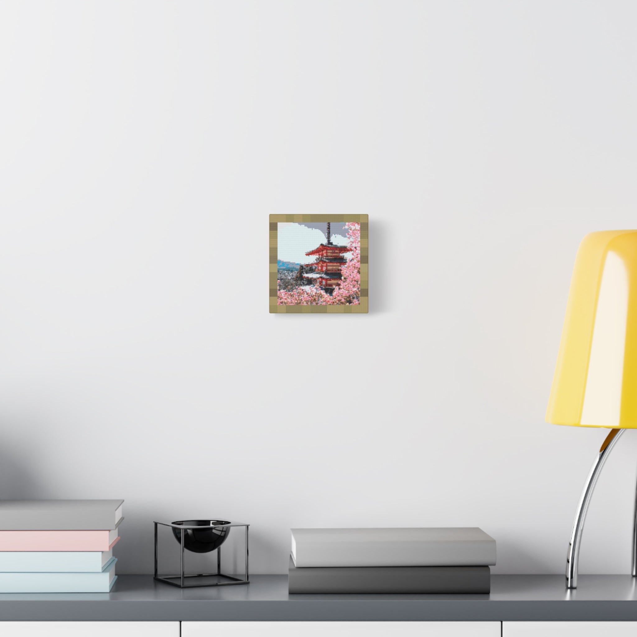 Japanese Cherry Blossom Name Pixel-Style Matte Canvas Print