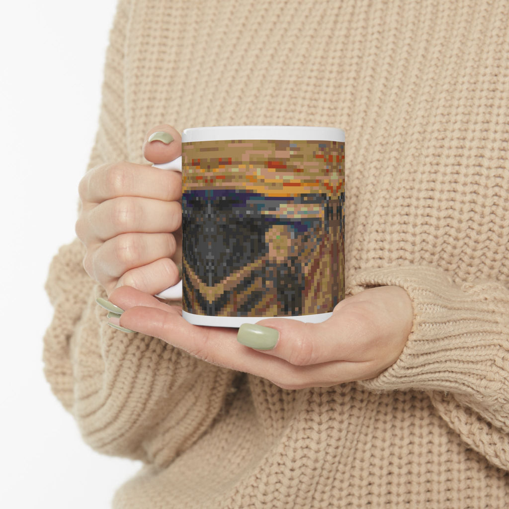 The Scream Pixel-Style Ceramic Mug (11oz/15oz)