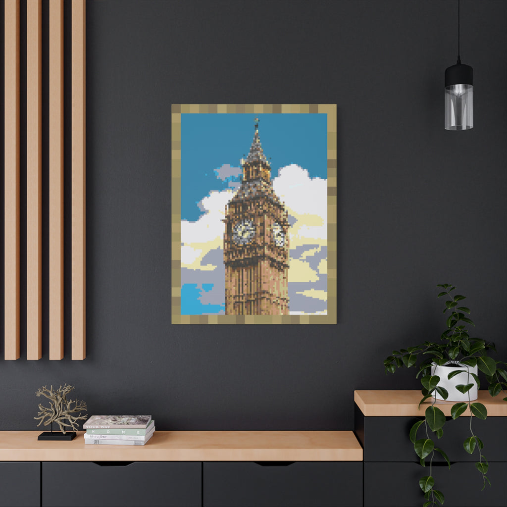 Big Ben Pixel-Style Matte Canvas Print